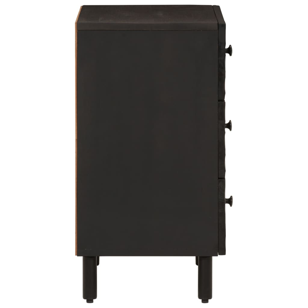 Bedside table 50x33x60 cm solid mango wood black