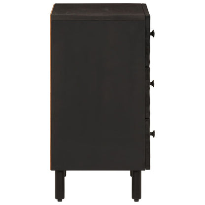 Bedside table 50x33x60 cm solid mango wood black