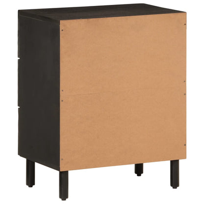 Bedside table 50x33x60 cm solid mango wood black