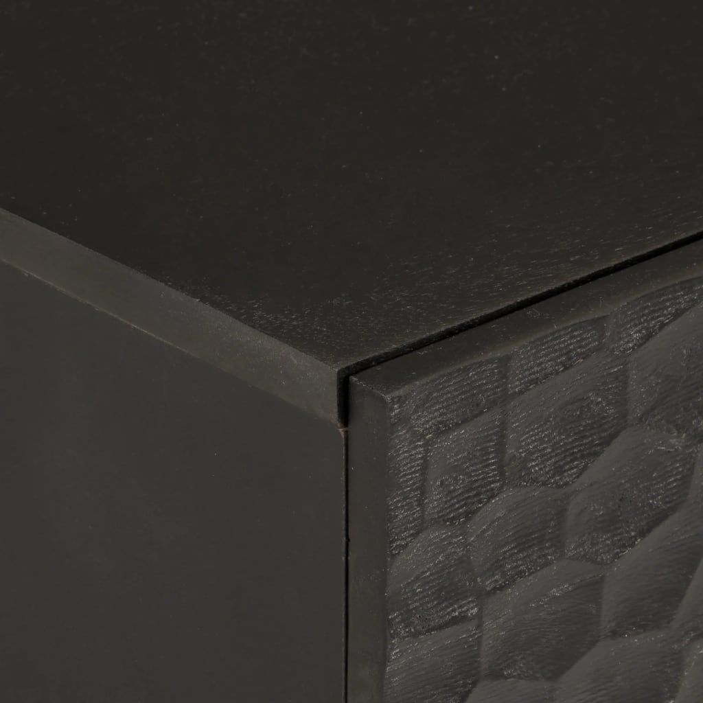 Bedside table 50x33x60 cm solid mango wood black