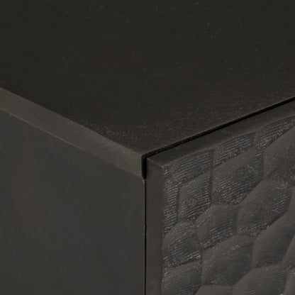 Bedside table 50x33x60 cm solid mango wood black