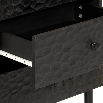 Bedside table 50x33x60 cm solid mango wood black