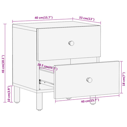 Bedside tables 2 pcs 40x33x46 cm solid mango wood