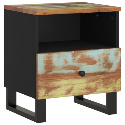Solid reclaimed wood/processed wood bedside table