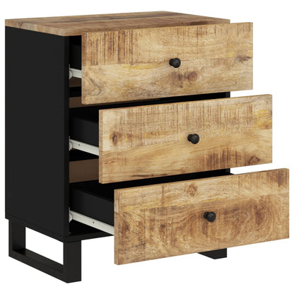 Bedside table in solid mango wood/wood derivatives