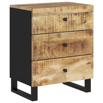 Bedside table in solid mango wood/wood derivatives
