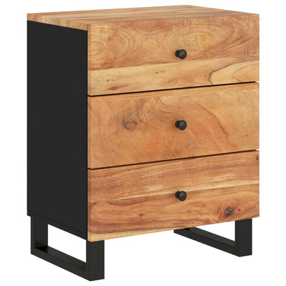 Bedside table 50x33x62 cm solid acacia/wood derivatives