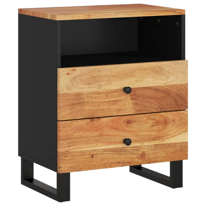 Bedside table 50x33x62 cm solid acacia/wood derivatives