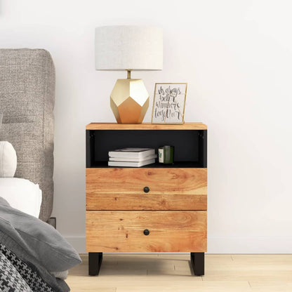 Bedside table 50x33x62 cm solid acacia/wood derivatives