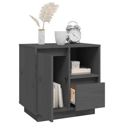 Bedside table 50x34x50 cm solid pine wood grey