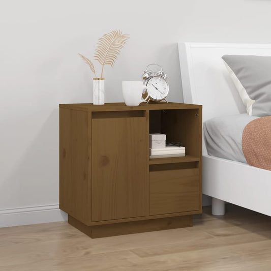 Bedside table 50x34x50 cm solid pine wood honey brown