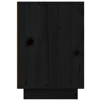 Bedside table 50x34x50 cm solid pine wood black