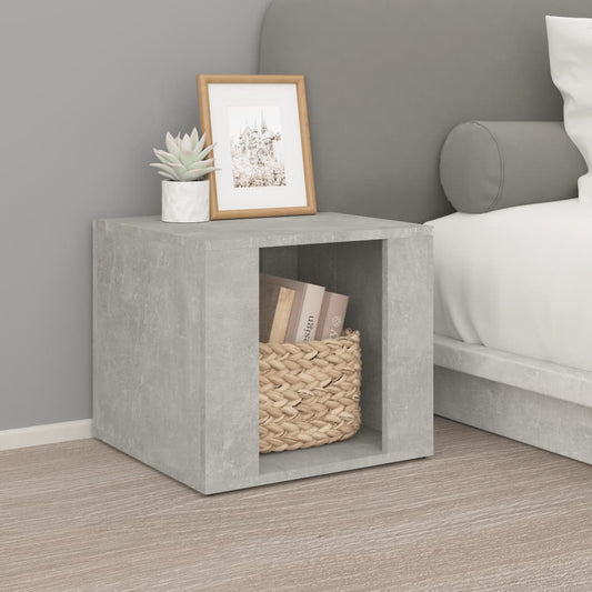 Bedside table 41x40x36cm wood derivatives cement grey
