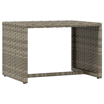 Grey PE wicker sun lounger with table