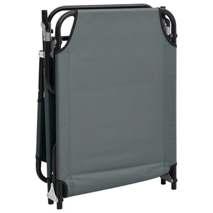 Folding sun lounger oxford fabric/powder coated steel grey