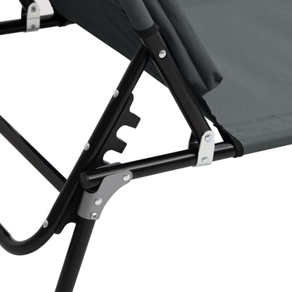 Folding sun lounger oxford fabric/powder coated steel grey
