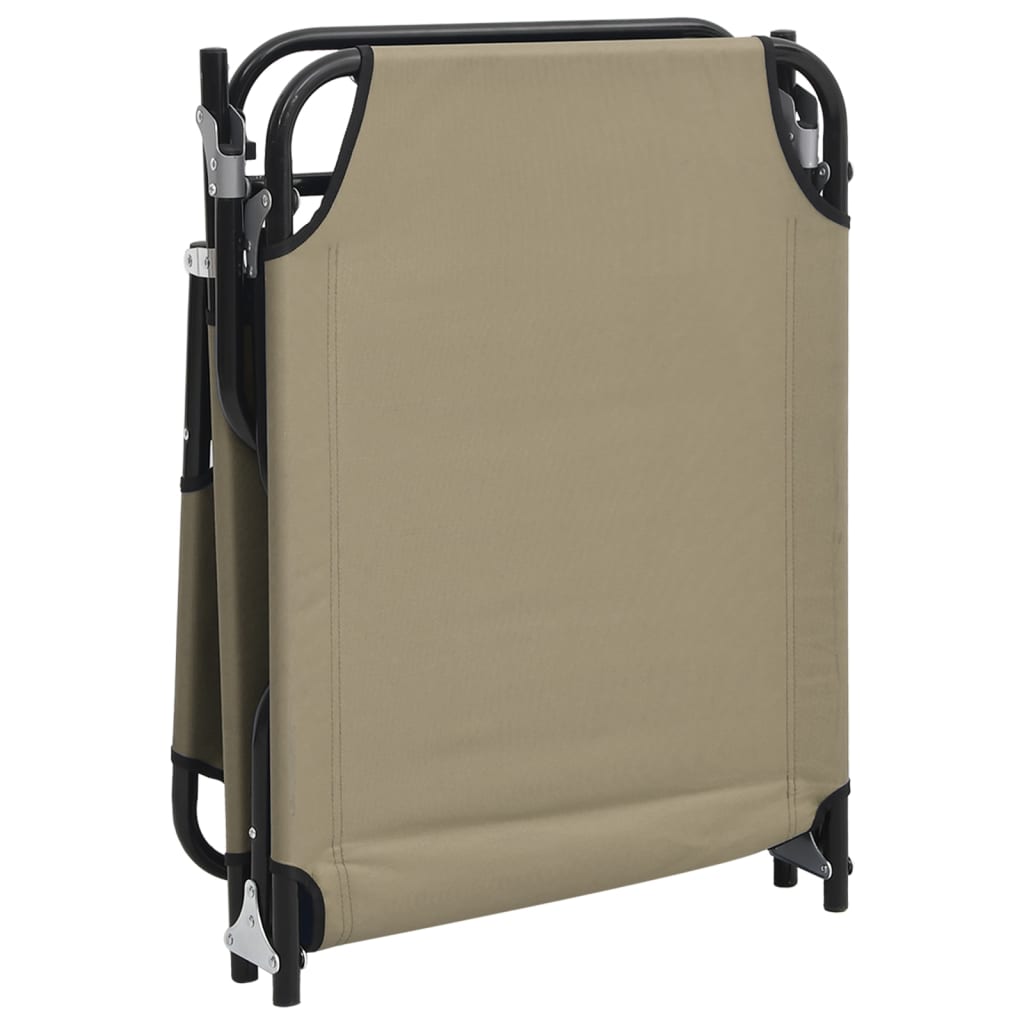 Folding sun lounger oxford fabric/steel grey-brown