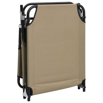 Folding sun lounger oxford fabric/steel grey-brown