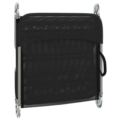 Folding sun loungers 2 pcs textilene and black steel