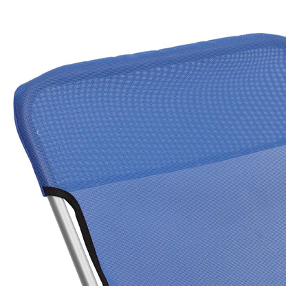 Folding beach chairs 2pcs textilene/powder coated steel blue