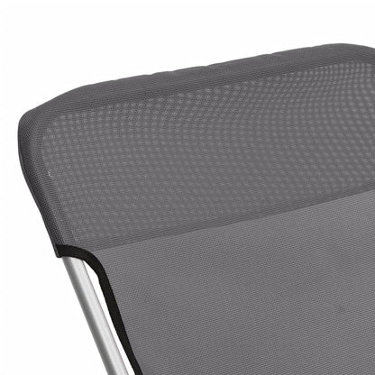 Folding Beach Chairs 2pcs Textilene/Steel Powder Coated Grey