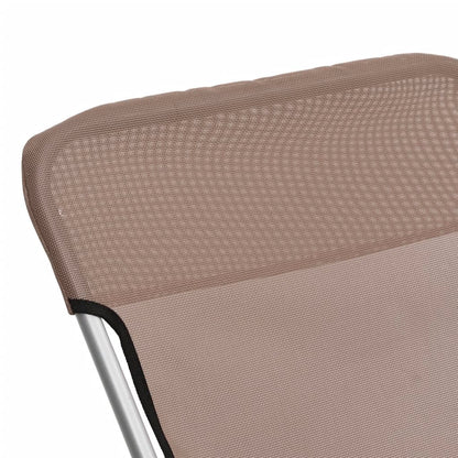 Folding beach chairs 2pcs textilene/steel powder coated brown