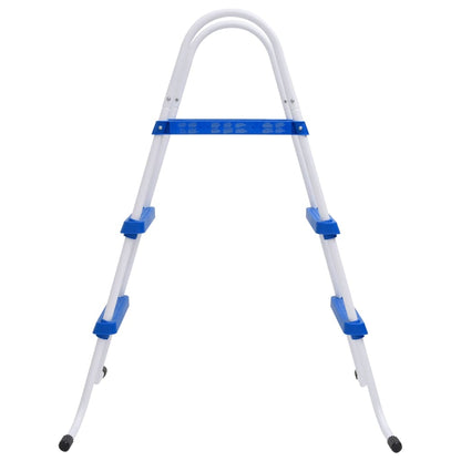 Escada para piscina 84 cm aço azul e branco