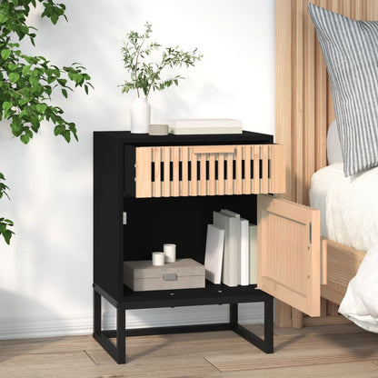 Bedside table 40x30x55.5 cm wood/black iron derivatives