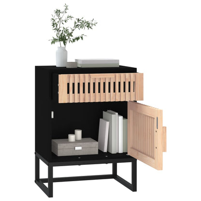 Bedside table 40x30x55.5 cm wood/black iron derivatives