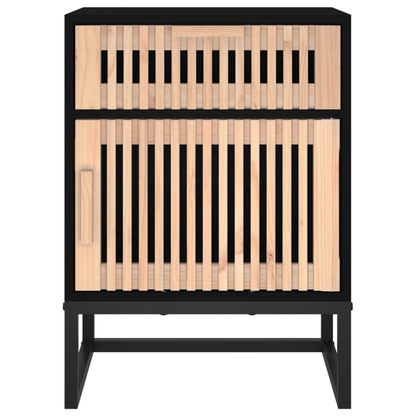 Bedside table 40x30x55.5 cm wood/black iron derivatives
