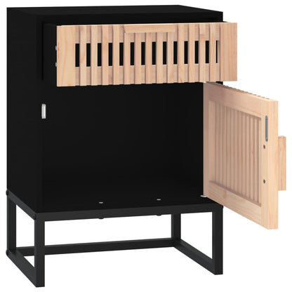 Bedside table 40x30x55.5 cm wood/black iron derivatives