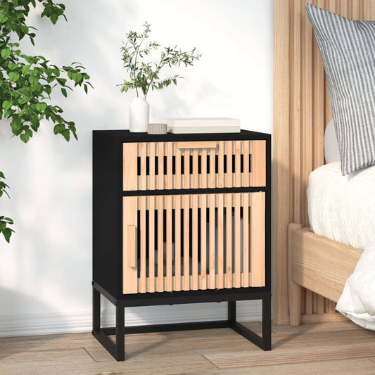 Bedside table 40x30x55.5 cm wood/black iron derivatives