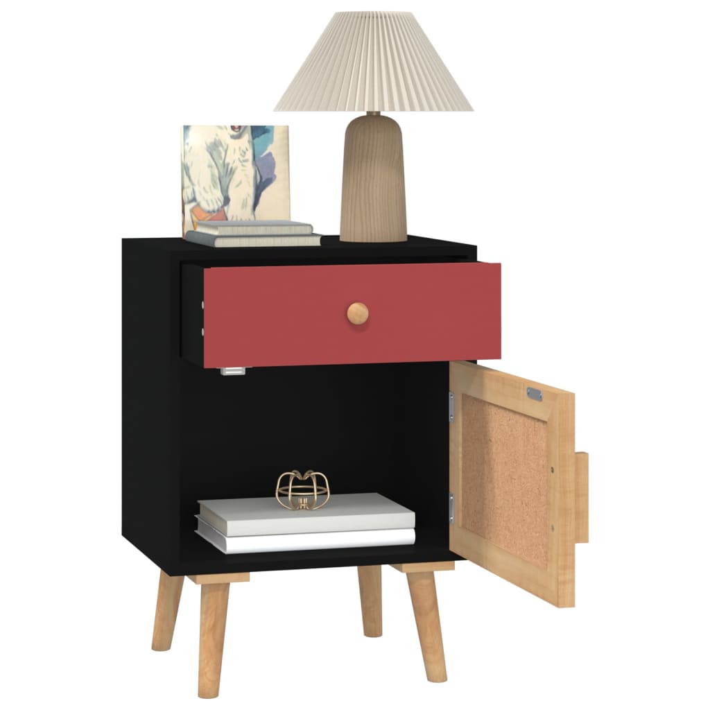 Bedside tables 2 pcs 40x30x55 cm wood derivatives black