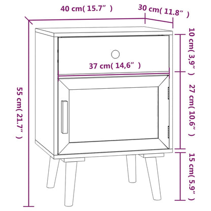 Bedside tables 2 pcs 40x30x55 cm wood derivatives black