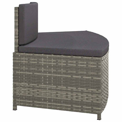 Spa benches with cushions 2 pcs PE rattan grey