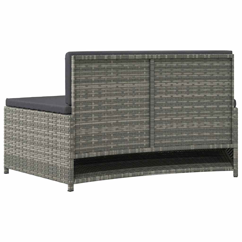 Spa benches with cushions 2 pcs PE rattan grey