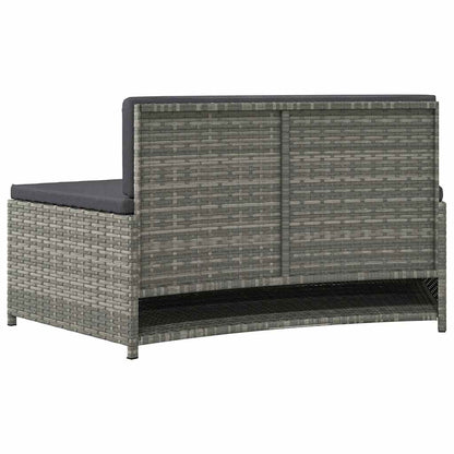 Spa benches with cushions 2 pcs PE rattan grey