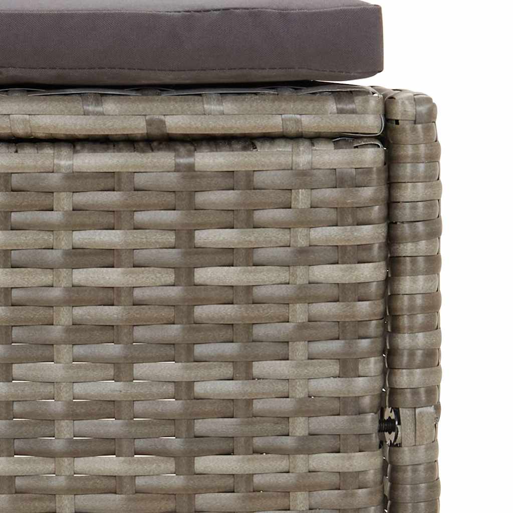 Spa benches with cushions 2 pcs PE rattan grey