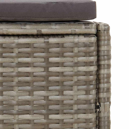 Spa benches with cushions 2 pcs PE rattan grey
