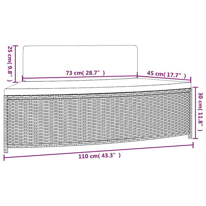 Spa benches with cushions 2 pcs PE rattan grey