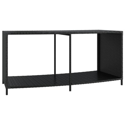 Storage shelves 2 pcs PE rattan black