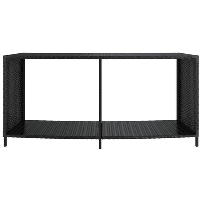 Storage shelves 2 pcs PE rattan black