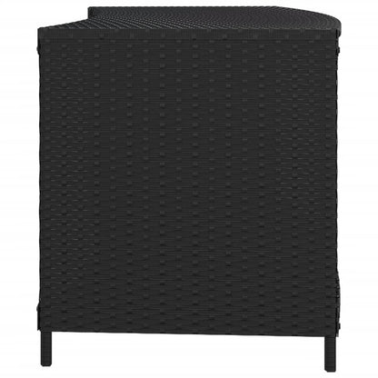 Storage shelves 2 pcs PE rattan black