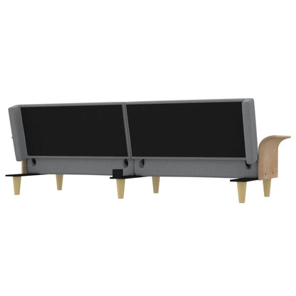 Sofá-cama com apoio de braços tecido cinzento-claro