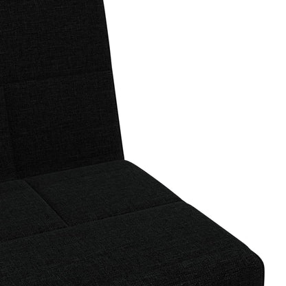 Sofá-cama com suporte para copos tecido preto