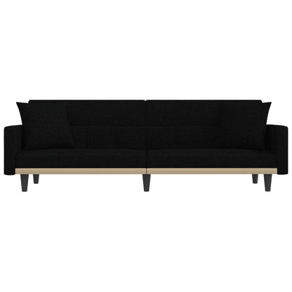 Sofá-cama com almofadões tecido preto