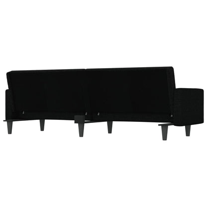 Sofá-cama com almofadões tecido preto