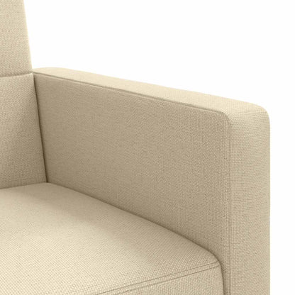 Sofá-cama com almofadões tecido cor creme