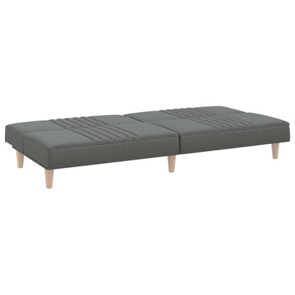 Sofá-cama tecido cinzento-escuro