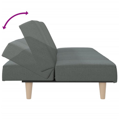 Sofá-cama tecido cinzento-escuro